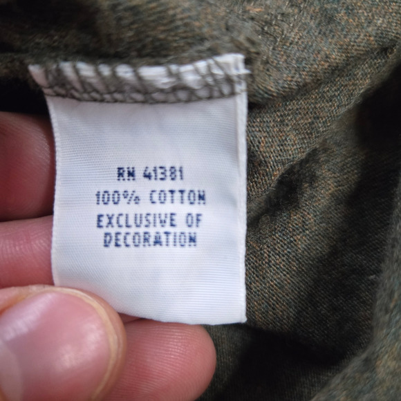 Polo Ralph Lauren Olive Green Long Sleeve Slight V Neck Basic Shirt Size Large - Picture 4 of 5